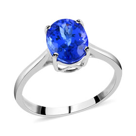 Rhapsody AAAA Tansanit. Weißer Diamant Ring. zertifiziert und geprüft. 950 Platin (Größe 17.00) ca. 2.90 ct