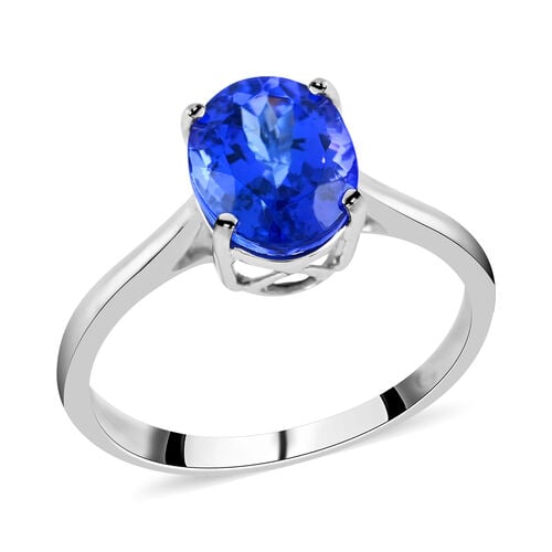 Rhapsody AAAA Tansanit. Weißer Diamant Ring. zertifiziert und geprüft. 950 Platin (Größe 17.00) ca. 2.90 ct image number 0
