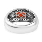 Mexikanischer Kirschfeuer-Opal und Zirkon Ring 925 Silber platiniert (Größe 16.00) image number 5