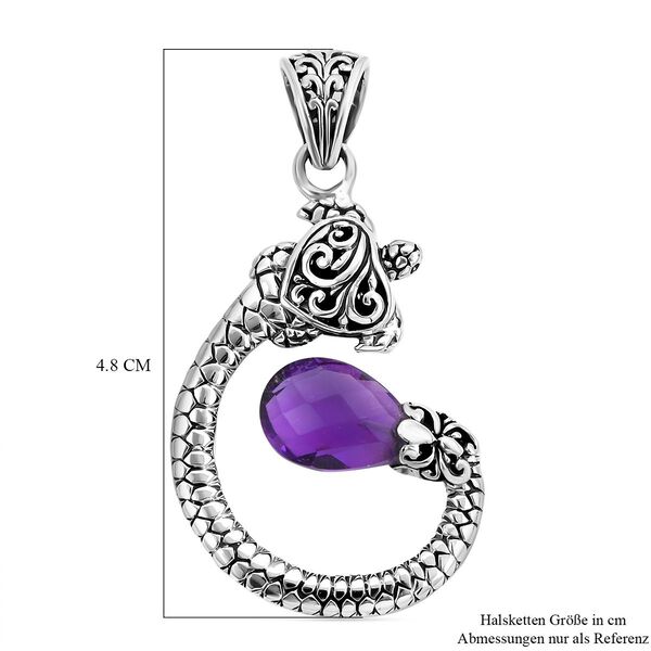 Royal Bali Kollektion - Schildkröte afrikanischer Amethyst-Anhänger image number 5