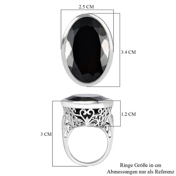 Schwarzer Spinell und Zirkon-Ring - 61,39 ct. image number 7
