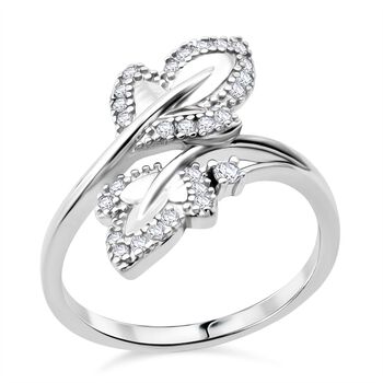 LUSTRO STELLA wei&szlig;er Zirkonia Bypass Ring