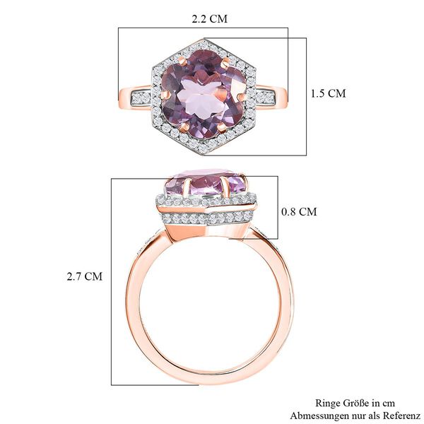 GP Italian Garden Kollektion - Rosa Amethyst, Zirkon und Kanchanaburi blauer Saphir-Ring - 4 ct. image number 7