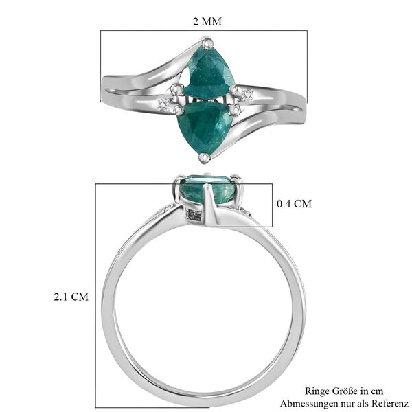 Grandidierit und Zirkon Ring 925 Silber platiniert  ca. 0,98 ct image number 7