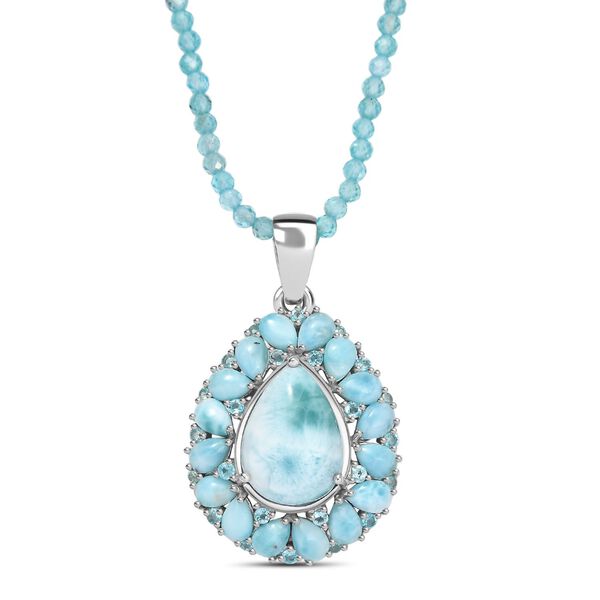 D’Joy AA Larimar und Apatit Anhänger mit 50cm Kette - 21,08 ct. image number 0