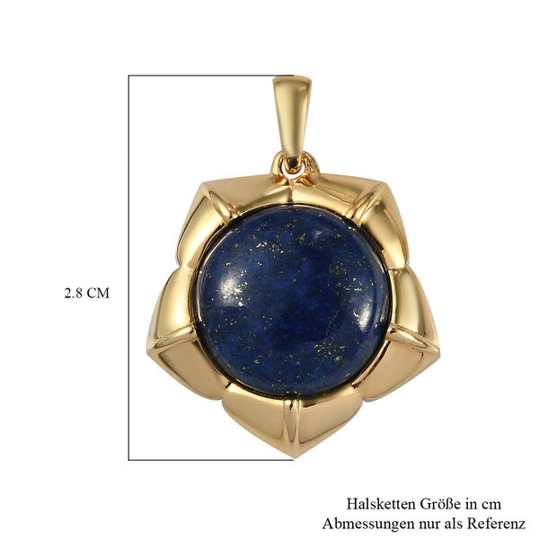 Lapislazuli-Anh&auml;nger, Ionenbeschichtetes Messing, 750 Gelbgold vergoldet ca. 10,16 ct image number 6