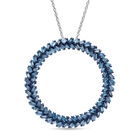 LUXURIANT DIAMOND - Lab Grown Blauer Diamant VS-EF SGL zertifiziert Schmuckset ca. 50 cm 925 Silber rhodiniert ca. 1,00 ct.