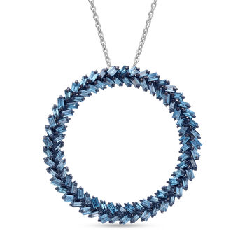 LUXURIANT SGL zertifizierter VS-EF Labor blauer Diamant Anh&auml;nger mit 50cm Kette - 1 ct.