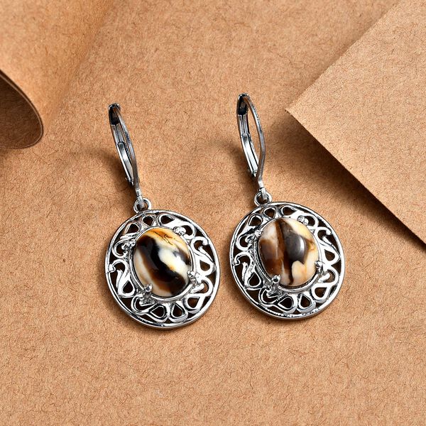 Erdnuss Holz Jaspis Ohrringe - 4,45 ct. image number 1