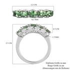 Tsavorite Granat und Zirkon 5 Stein Ring 925 Silber Platin-Überzug image number 6