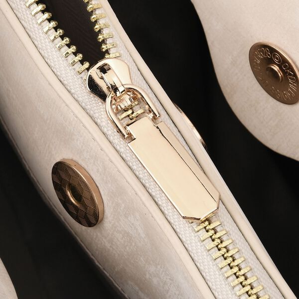 LA MAREY Crossbody Tasche mit Rei&szlig;verschlussf&auml;chern und verstellbarem Schulterriemen, 25x20x11cm, Cremewei&szlig; image number 7