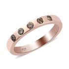 Champagner Diamant Band Ring 925 Silber Roségold Vermeil image number 0