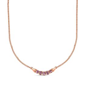 Lila Spinell Halskette, 925 Silber Roségold Vermeil ca. 1.19 ct