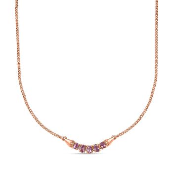 Lila Spinell Halskette, 925 Silber Ros&eacute;gold Vermeil ca. 1.19 ct