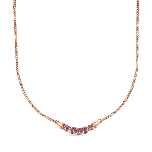 Lila Spinell Halskette, 925 Silber Ros&eacute;gold Vermeil ca. 1.19 ct