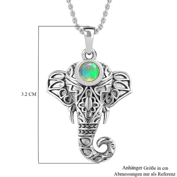 AA Nat&uuml;rlicher, &auml;thiopischer Welo Opal Anh&auml;nger mit Kette, 925 Silber platiniert, ca. 0.30 ct image number 5