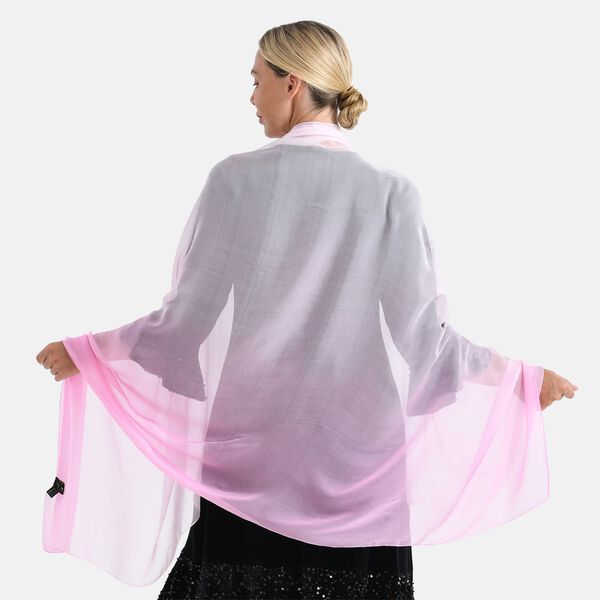 LA MAREY Signature Seidenschal aus 100% Maulbeerseide, 110 x 180 cm, Zartrosa image number 2