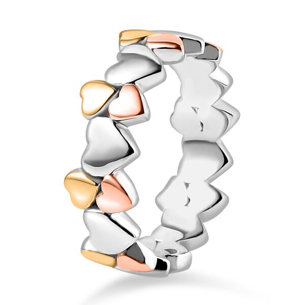 Dreifarbiger Bandring mit Herzmotiven image number 7