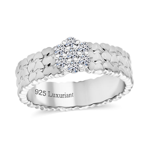 LUXURIANT SI-GH Labor Diamant Ring mit Herzmotiven, 925 Silber rhodiniert - 0,25 ct. image number 3