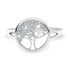 LUSTRO STELLA -  Wei&szlig;er Zirkonia Ring 925 Silber rhodiniert (Gr&ouml;&szlig;e 19.00) 0.17 ct