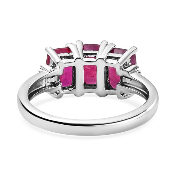 Afrikanischer Rubin und wei&szlig;er Diamant-Ring, 925 Silber platiniert  ca. 2,77 ct image number 6