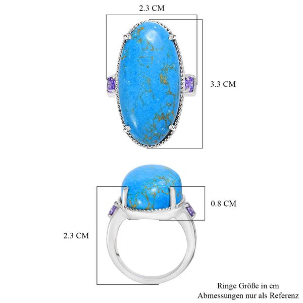 EverTrue blauer Türkis und blauer Zirkonia Ring image number 6