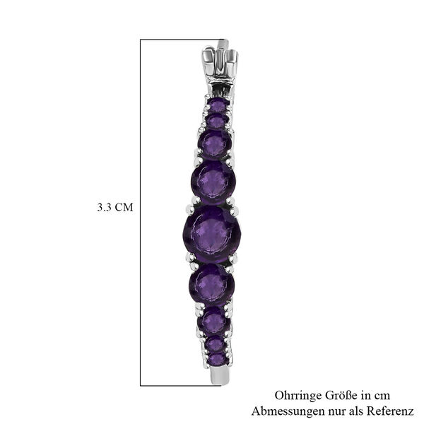 Afrikanische Amethyst Ohrringe, Edelstahl, ca. 3.12 ct image number 4