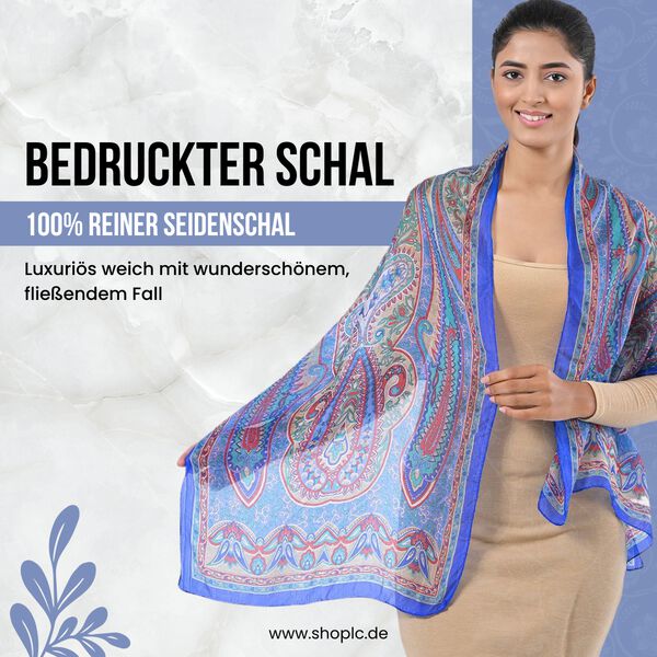 Eleganter Luxuriöser 100% Seidenschal, Größe: 160 x 49 cm, grün