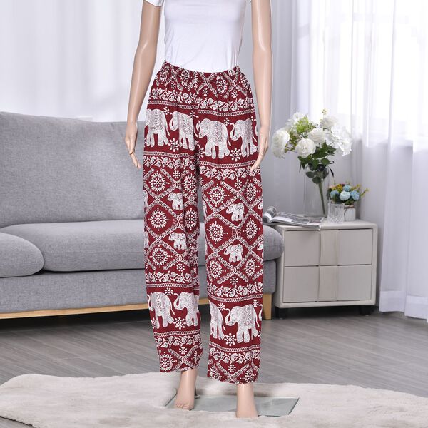 Gewebte Viskosehose, L&auml;nge 103/ H&uuml;fte 66/ Taille 56cm, rot image number 2