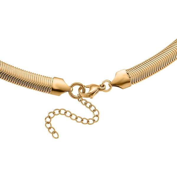 Grüne Kristall 50+5cm Halskette in Goldton image number 4