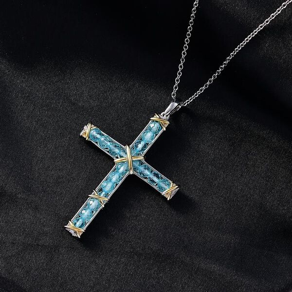 EverTrue AA blauer Apatit Anhänger mit 50cm Kette - 5,70 ct. image number 1