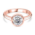 Moissanit Ring, 925 Silber 750 Roségold Vermeil (Größe 20.00) ca. 1.19 ct