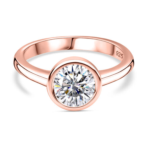 Moissanit Ring, 925 Silber 750 Roségold Vermeil - 1,19 ct. image number 0