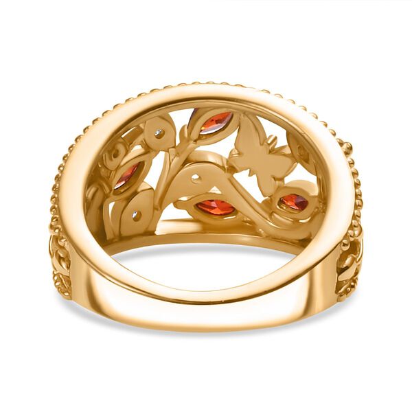 Granat Zirkonia, Wei&szlig;er Zirkonia Ring Messing (Gr&ouml;&szlig;e 16.00) image number 5