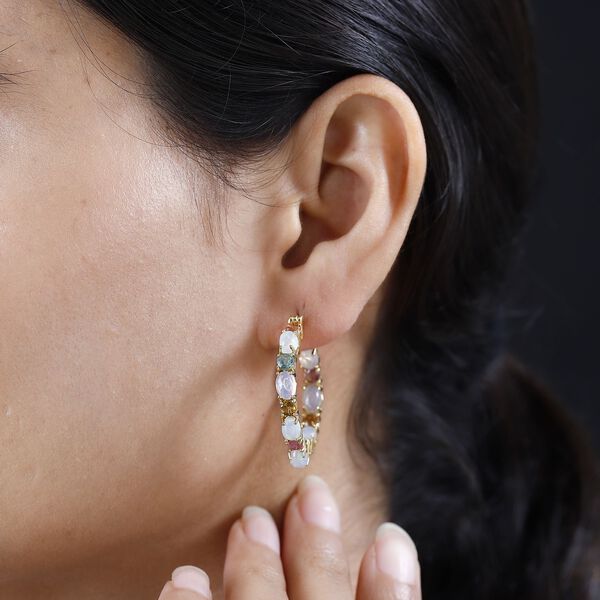 AA nat&uuml;rliche, &auml;thiopische Welo Opal und Mehrfach-Turmalin-Ohrringe - 6,56 ct. image number 4