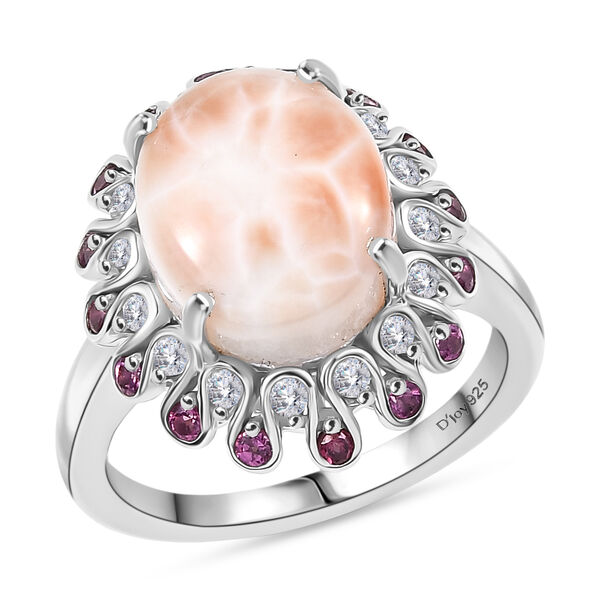 D'Joy AA Natrolith, Rhodolith Granat und Zirkon Ring und Anh&auml;nger mit 50cm Kette image number 11