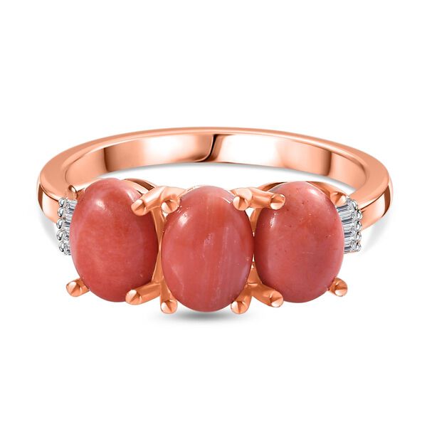 AAA Oregon Pfirsich Opal und Diamant Ring - 1,84 ct.