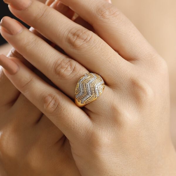 J Francis gefertigt mit SWAROVSKI- Wei&szlig;er und gelber Swarovski Zirkonia Ring image number 3