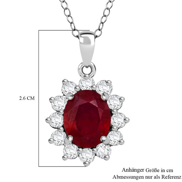 D'Joy afrikanischer Rubin und Zirkon Anhänger mit 50cm Kette - 7 ct. image number 5