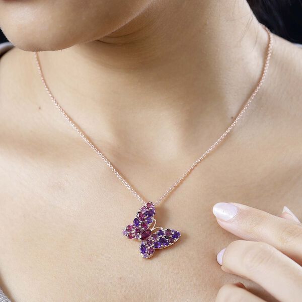 Rhodolith Granat Anh&auml;nger mit 45cm Kette - 4,28 ct. image number 3