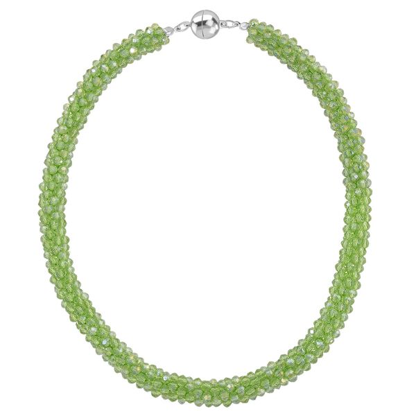 2er Set - Grüner Kristall Halskette und Armband, flexibel image number 4