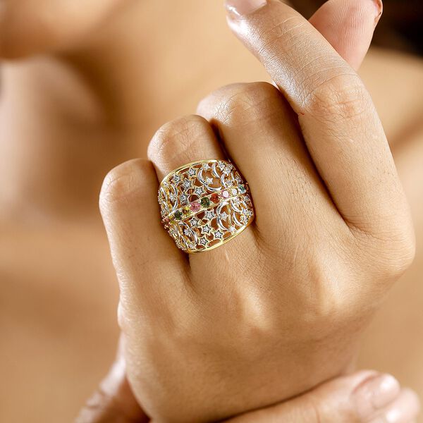 GP Celestial Kollektion- AA Multi-Turmalin, Zirkon und Kanchanaburi blauer Saphir Ring  - 1,27 ct. image number 3