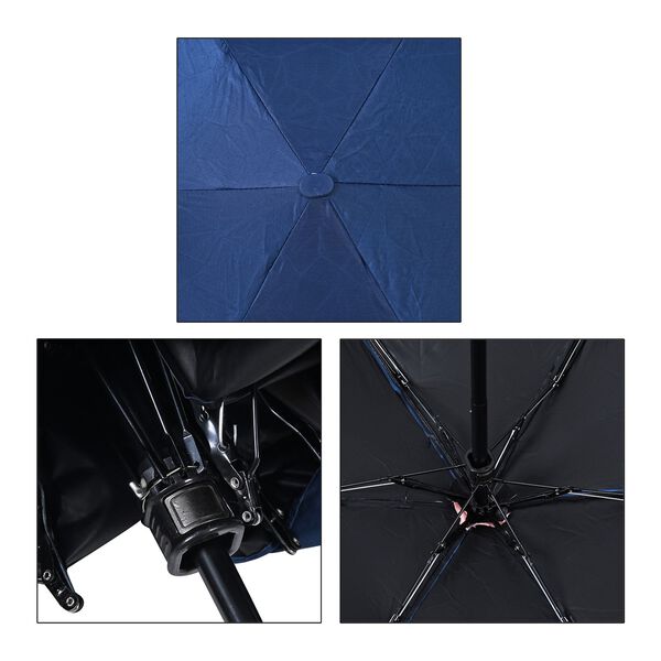 Sturmfester Pocketschirm mit UV-Schutz und Etui, 91x52cm, Marineblau image number 8