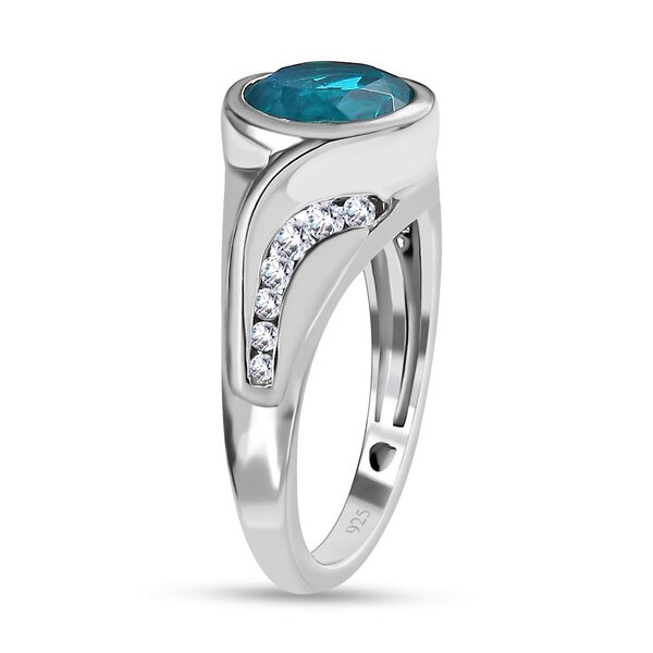 Paraiba Pfau Triplett Quarz und Zirkon-Ring - 2,73 ct. image number 4