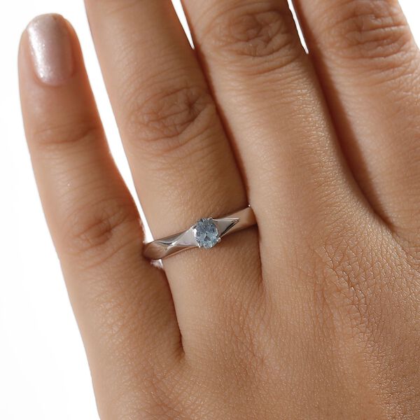 AA Santamaria Aquamarin Ring 925 Silber rhodiniert (Größe 20.00) ca. 0,29 ct image number 3