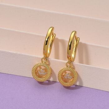 RADIANTA GRA zertifiziert Moissanit (D-VVS) Ohrringe 925 Silber vergoldet ca. 0.48 ct