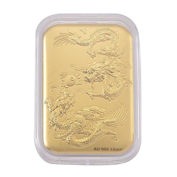 EXKLUSIVES GESCHENK 999er Goldbarren mit Drachen-Motiv image number 0