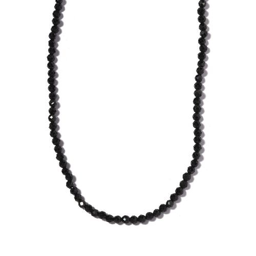 Schwarzer Spinell Halskette ca. 50 cm 925 Silber rhodiniert ca. 42.00 ct image number 0