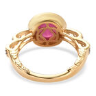 Afrikanischer Rubin (Fissure gefüllt) und Zirkon Ring 925 Silber vergoldet image number 5