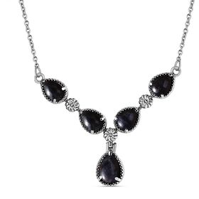 Blaue Aventurin-Halskette in Silber, 9,07 ct.